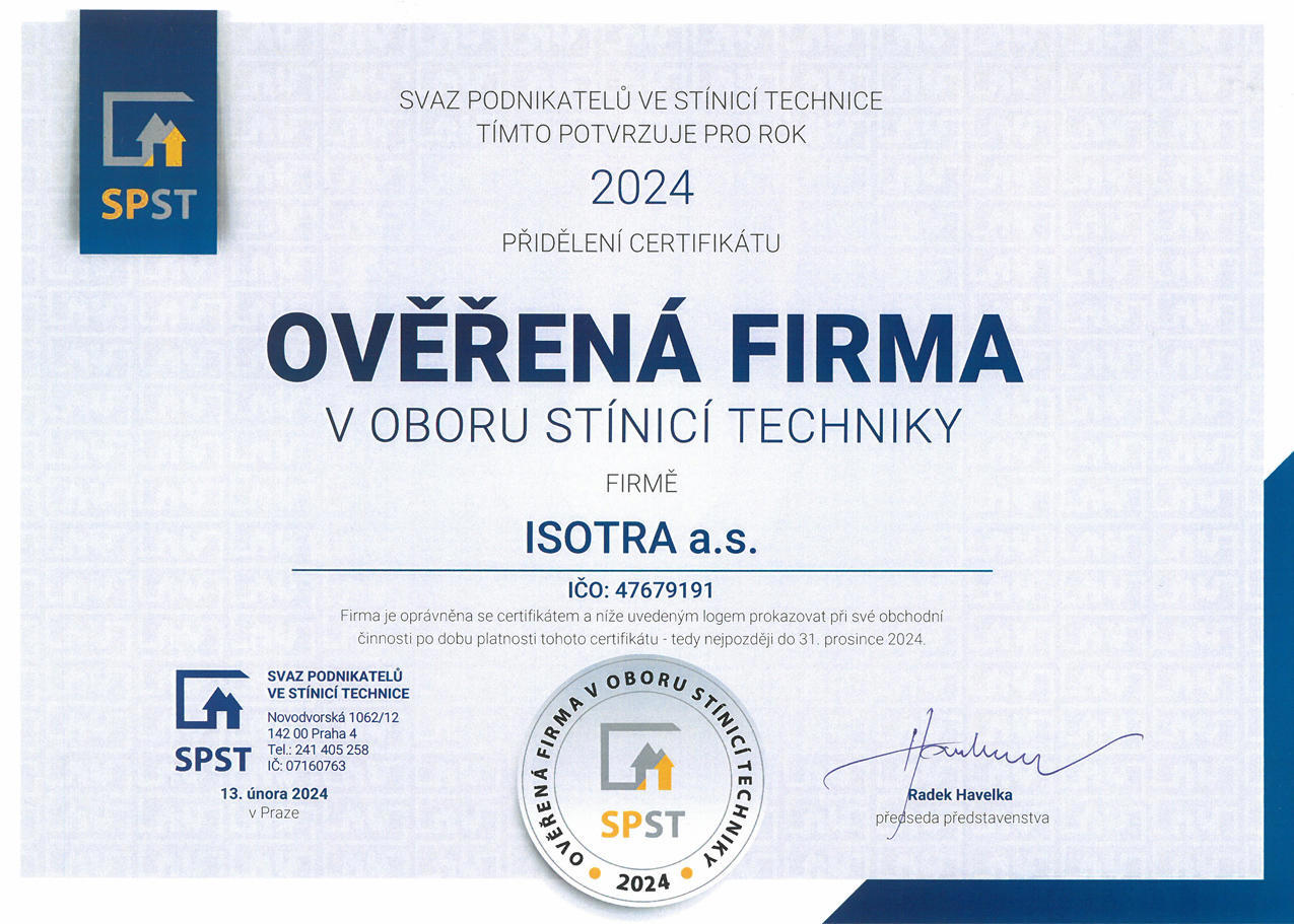 Certifikát ověřená firma 2024